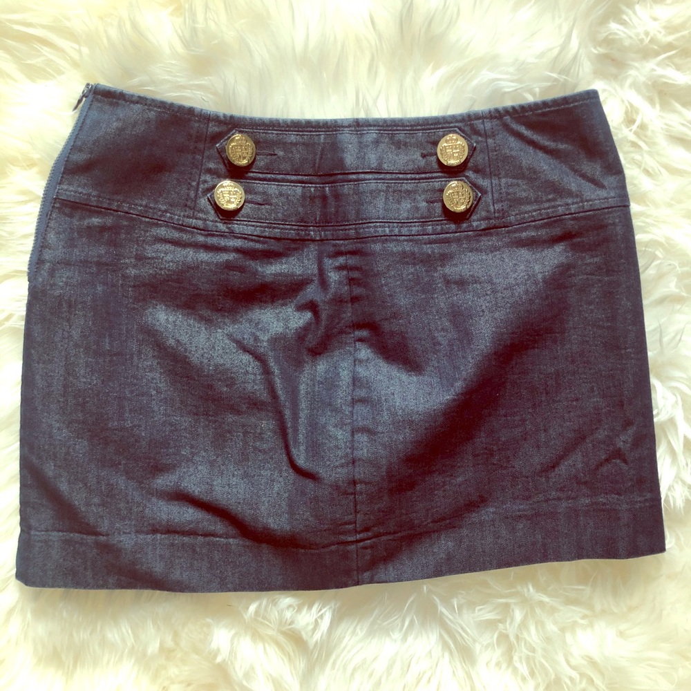 Denim Mini with Gold accent buttons
